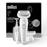 Braun Silk-épil 9 SES9-241 epilator with pivoting head, shaver, and trimmer for up to 1 month of smooth skin.