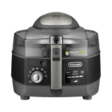 De'Longhi MultiFry Extra Chef Air Fryer and Multi-Cooker in white, showing digital control panel and compact design.