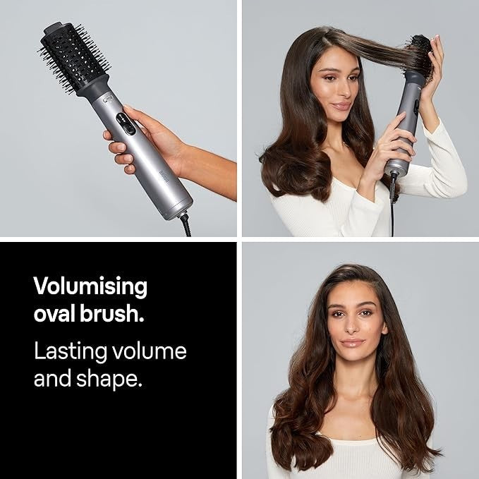 Taghareed Braun Air Styler AS4.3 with ionic technology and oval brush for volumising and shaping hair.
