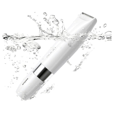Taghareed Braun Body Mini Trimmer BS1000, white, waterproof, portable body groomer with precision head.