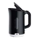Taghareed Braun Breakfast1 black 1.7L electric kettle with 2200W power and water level indicator.