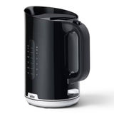 Taghareed Braun Breakfast1 black 1.7L electric kettle with 2200W power and water level indicator.