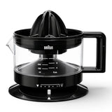 Taghareed Braun CitrusQuick 1 black electric citrus juicer with 400ml capacity and pulp control.