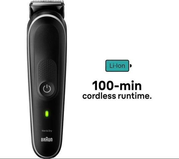 Taghareed Braun Multi Grooming Kit MGK5440, black, wet & dry, 100-min cordless runtime, Li-Ion battery