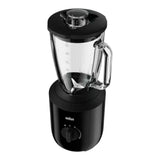 Taghareed Braun PowerBlend 3 black jug blender with 1.5L glass container, 800W motor, TriAction Technology, and variable speed control.