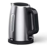 Taghareed Braun PurShine WK1500BK stainless steel electric kettle with black handle, 1.7L capacity, 2200W