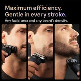 Taghareed Braun Series 9 Pro+ 9610s black electric shaver with 5 synchronized shaving elements for maximum efficiency and gentle strokes.