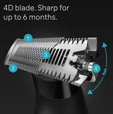 Braun Series X electric shaver and trimmer 4D blade with flex head for close shave and precise trimming. Stainless steel.