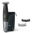 Braun Series X XT5200 electric shaver and trimmer in black and silver with 4D-Blade, charging indicator, and included accessories like combs and travel pouch.