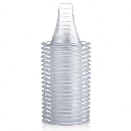 Braun ThermoScan lens filters (40 pack) are clear, disposable covers for ear thermometers, ensuring hygienic readings and lens protection.
