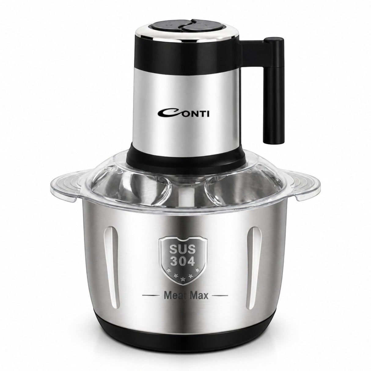 Taghareed CONTI CH 55002 SS 5L food chopper with 500W copper motor, 5L stainless steel bowl, and 6 gold-plated stainless steel blades.
