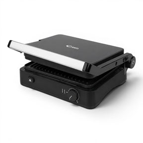 Taghareed CONTI Grill 2000W GT2201-G, black, with removable non-stick plates and 180° opening.