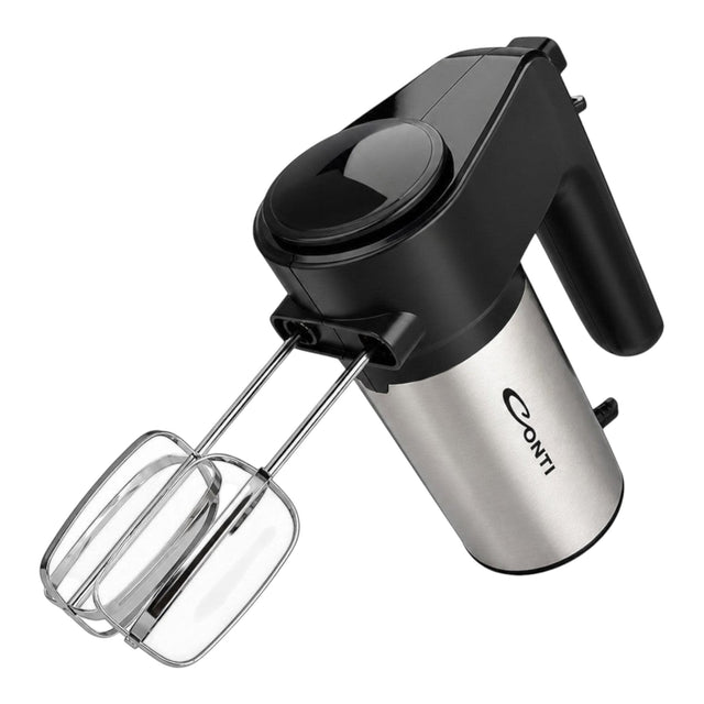 Taghareed CONTI HM 30002 BS 300W hand mixer in black and silver with chrome beaters, 6 speeds + Turbo