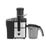 Taghareed CONTI JC 10001 BS 1000W juice extractor with 2 speeds and 1.25L capacity, stainless steel and black finish.