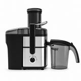 Taghareed CONTI JC 10001 BS 1000W juice extractor with 2 speeds and 1.25L capacity, stainless steel and black finish.