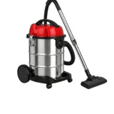 Taghareed CONTI 2200W Wet & Dry vacuum cleaner with 30L stainless steel body, red top, and telescopic aluminum wand.