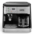 Taghareed De'Longhi BCO431.S silver and black combination coffee machine with espresso maker and drip coffee carafe.