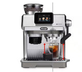 Taghareed De'Longhi La Specialista Touch EC9455.M espresso machine with integrated grinder and touch display, stainless steel.