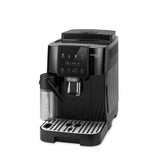 Taghareed De'Longhi Magnifica Start automatic coffee machine in black with a milk carafe and touch controls.