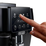 Taghareed De'Longhi Magnifica Start automatic coffee machine with touch controls for espresso, cappuccino, and hot water.