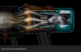Taghareed Dyson V12s Detect Slim Submarine vacuum internal view showing cyclone separation and HEPA filtration system.