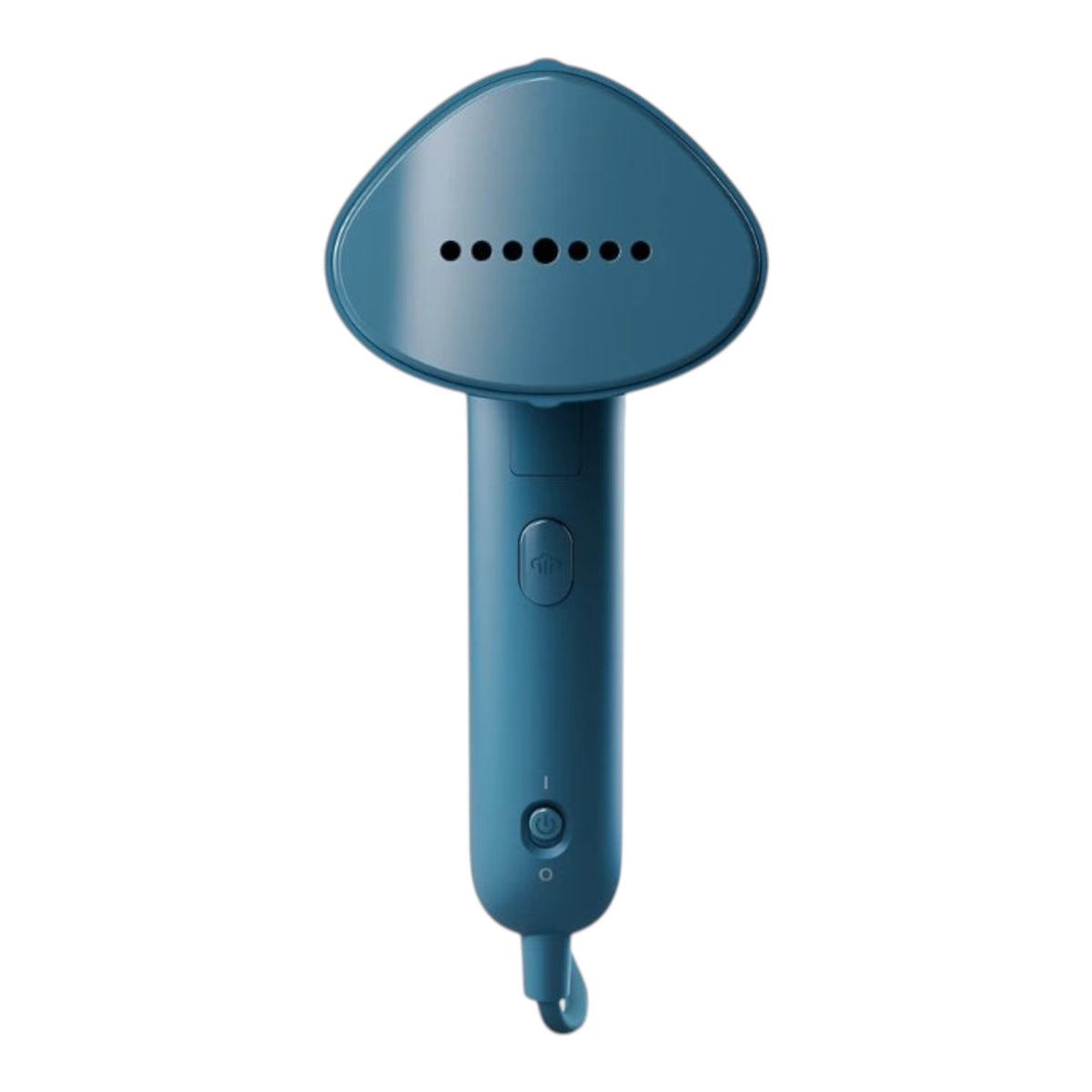 Taghareed blue handheld garment steamer, 1000W, 20g/min steam, 30-sec heat-up, 100ml removable tank, kills 99.9% bacteria.