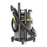 Taghareed Kärcher 1800W 20L barrel vacuum cleaner with blower function, black and yellow, on wheels.