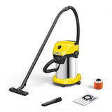 Taghareed Kärcher WD 3 S V wet & dry vacuum cleaner with 17L stainless steel container and blower function.