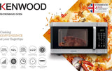 Taghareed Kenwood MWM42.000BK 42L digital microwave with grill, 1100W power, LCD display, and auto menus.