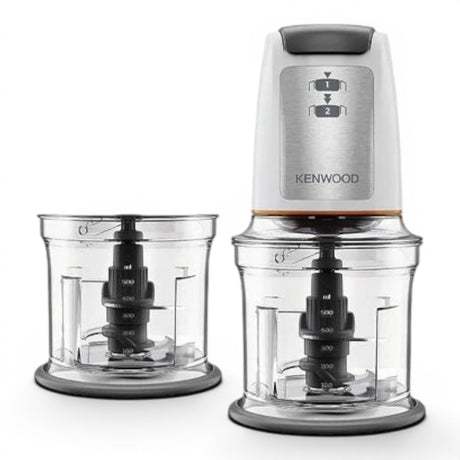 Taghareed Kenwood Easy Chop food chopper with 500W motor, 0.5L capacity, and quad blade system. Includes extra bowl.