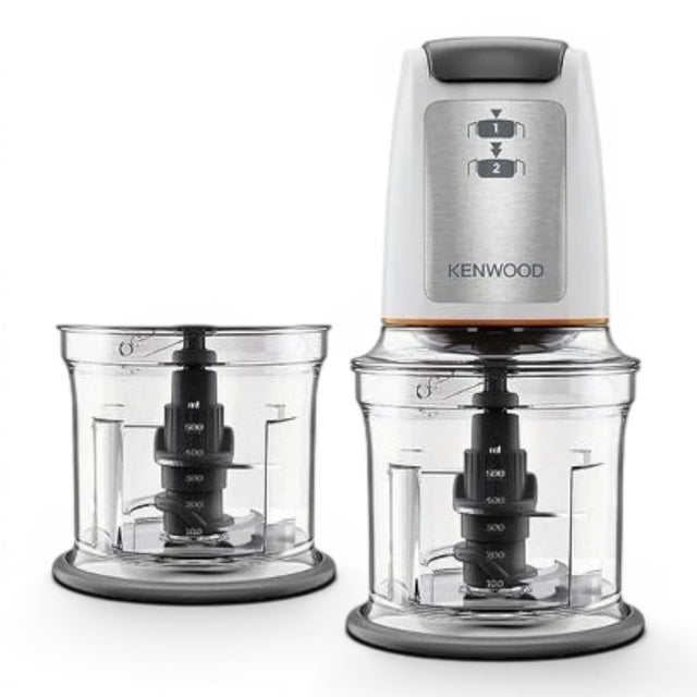 Taghareed Kenwood Easy Chop food chopper with 500W motor, 0.5L capacity, and quad blade system. Includes extra bowl.