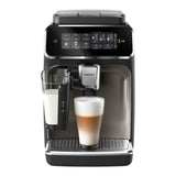 Taghareed Philips 3300 Series fully automatic espresso machine with LatteGo system, making a layered latte macchiato.