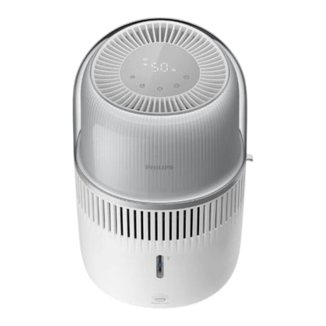 Taghareed Philips Air Humidifier 5000 Series HU5710/00, white, with digital display showing 50% humidity.