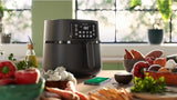 Taghareed Philips Airfryer 5000 Series XXL Connected HD9285/93, black, digital display, 7.2L capacity, ideal for families.