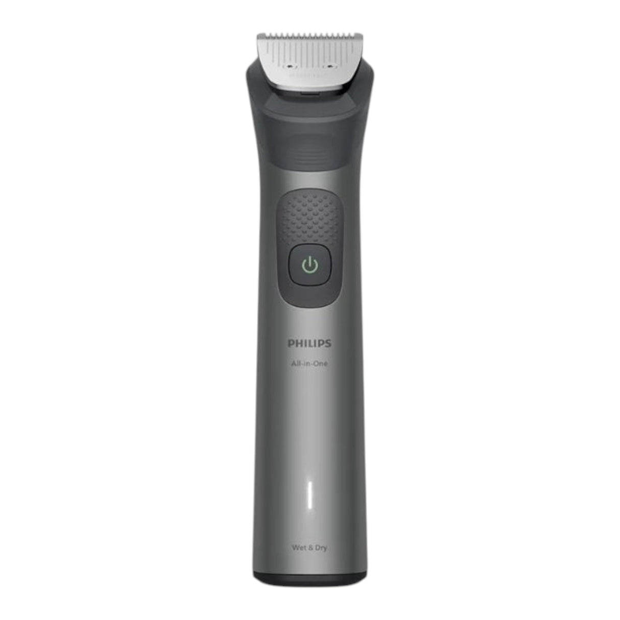 Taghareed Philips All-in-One Trimmer 7000 Series MG7922/15, grey, with 13 attachments for beard, hair, and body. Features BeardSense tech, steel blades, and Wet & Dry use.