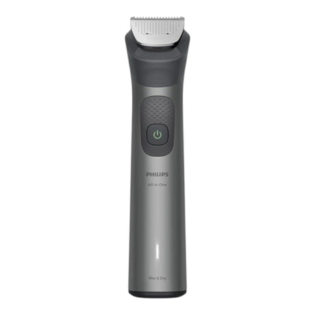 Taghareed Philips All-in-One Trimmer 7000 Series MG7922/15, grey, with 13 attachments for beard, hair, and body. Features BeardSense tech, steel blades, and Wet & Dry use.