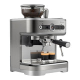 Taghareed Philips Barista Brew semi-automatic espresso machine with built-in grinder and 58mm portafilter, making two espressos.