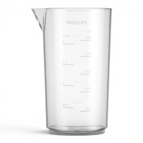 Taghareed Philips 5000 Series HR2683/00 clear plastic 500ml beaker with ml and cup markings for hand blender.