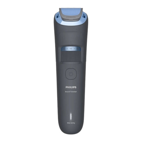 Taghareed Philips Beard Trimmer Series 3000 BT3617/15, grey with blue accents, 20 length settings, Lift & Trim technology, wet & dry use.