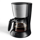Taghareed Philips Daily Collection coffee maker with brushed metal and black finish, 1.2L capacity, 15 cups, Aroma Twister technology.