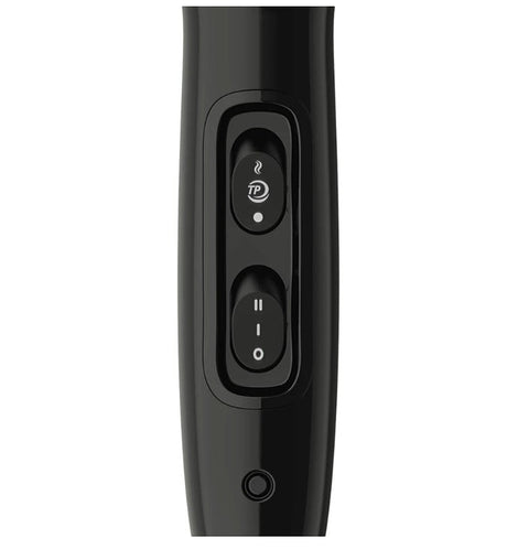 Taghareed Philips DryCare Pro hairdryer controls: ThermoProtect button and speed/heat settings switch.