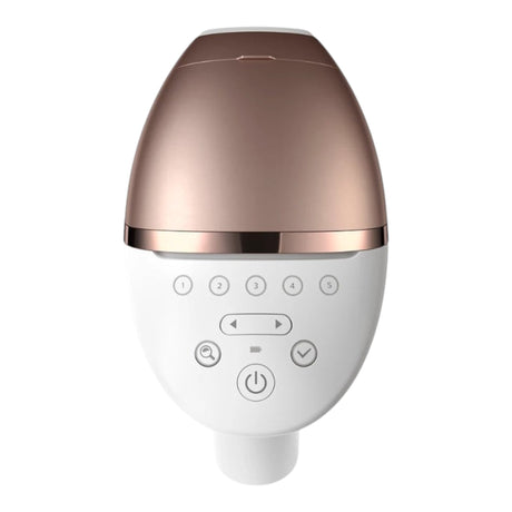 Taghareed Philips Lumea IPL 9000 Series BRI955/60 hair removal device with 5 intensity levels and smart skin sensor.