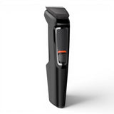 Taghareed Philips Multigroom Series 3000 MG3720/33 black grooming kit with 7 attachments and self-sharpening steel blades.