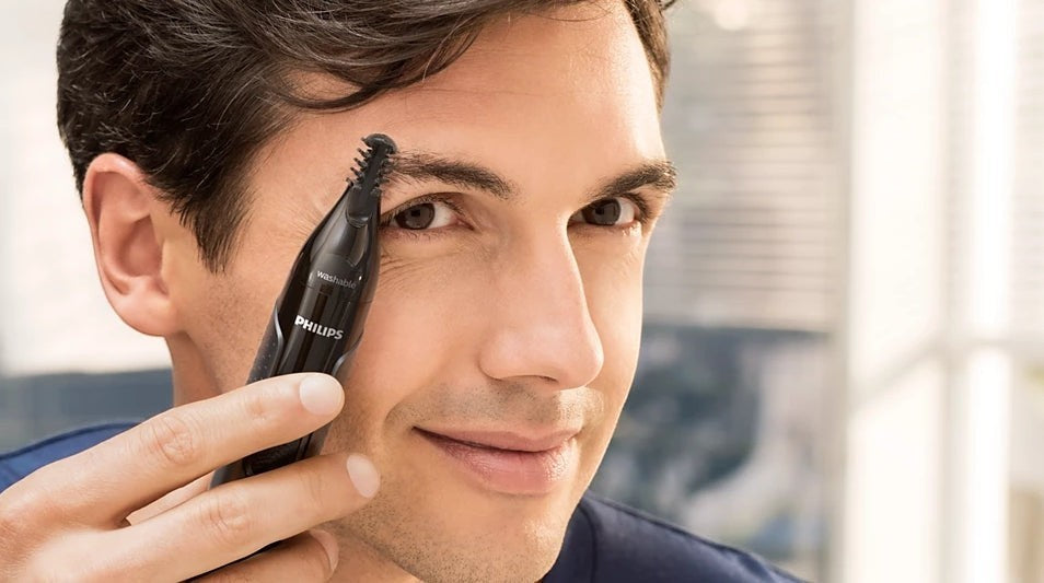 Taghareed Philips Nose Trimmer Series 3000 NT3650/16, black, washable, with PrecisionTrim and Protective Guard technology for nose, ear, and eyebrow grooming.