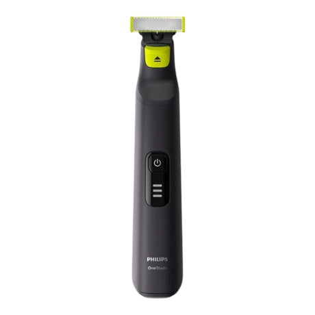Taghareed Philips OneBlade Pro QP6530/23 electric trimmer with a dual-sided blade and 12 length settings for beard grooming.