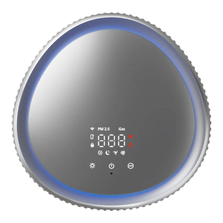 Taghareed Philips Smart Air Purifier 4200 Series AC4220/12, grey, with digital display showing PM2.5 and gas levels, and blue LED light ring.
